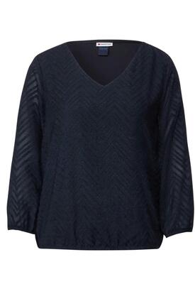 Street One 343861/11238 V-neck blouse gesmokte details