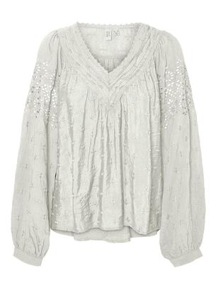 Vero Moda 10312650/Cloud Dancer Malarla LS v-neck top