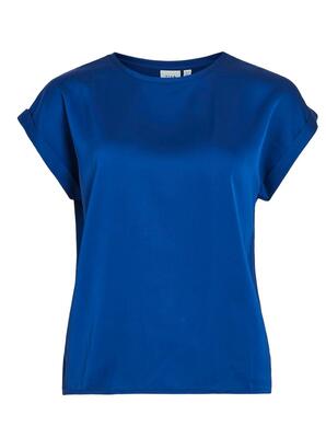 Vila 14059563/Mazarine Blue Ellette SS satin top NOOS