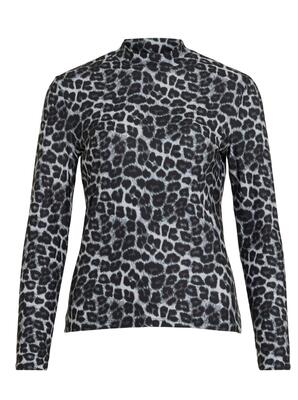 Vila 14066134/Glacier Gray Leoa LS high neck top NOOS