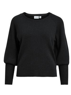 Vila 14076045/Black Marla o-neck LS knit top