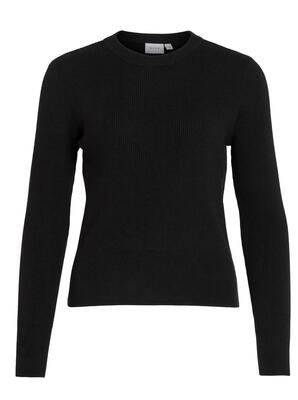 Vila 14084325/Black Comfy o-neck LS knit top NOOS