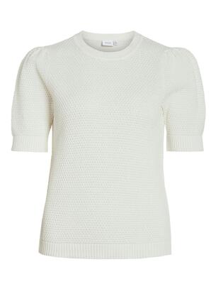 Vila 14084421/White Alyssum Dalo o-neck SS knit top NOOS