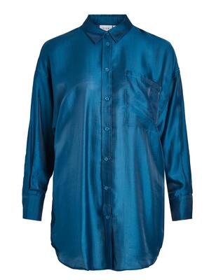 Vila 14088876/Moroccan Blue Lamina LS long shirt