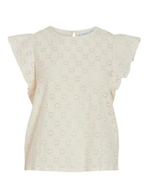 Vila 14097198/Eggnog Sumia o-neck SS top