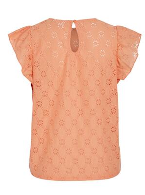 Vila 14097198/Shell Coral Sumia o-neck SS top