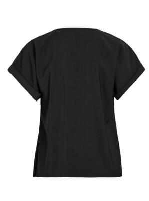 Vila 14108917/Black Beauty Marlee v-neck SS top