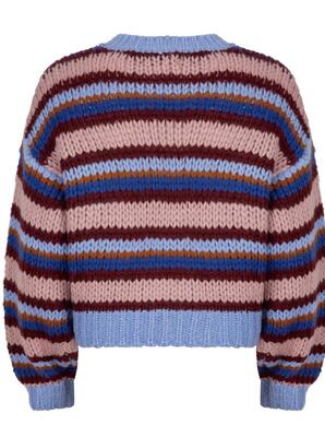 Ydence FC2425/10201 Blue-burgundy-camel-soft pink Meggie Knitted Sweater