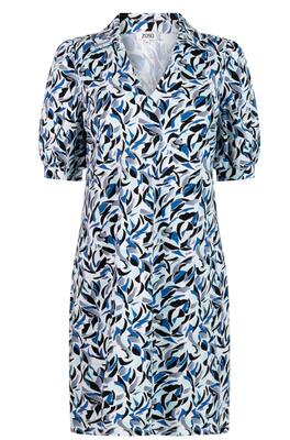 Zoso Annebel/1010-1030 StrongBlue-GreyBlue Print travel dress