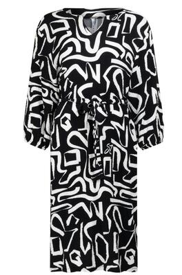 Zoso Debby/0000-0016 Black/white Fantasy fabric jurk